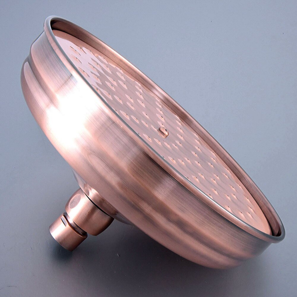 8" inch Antique Red Copper Brass Bath Rainfall Rain Bathroom Shower Head Bathroom Accessory (Standard 1/2") msh258