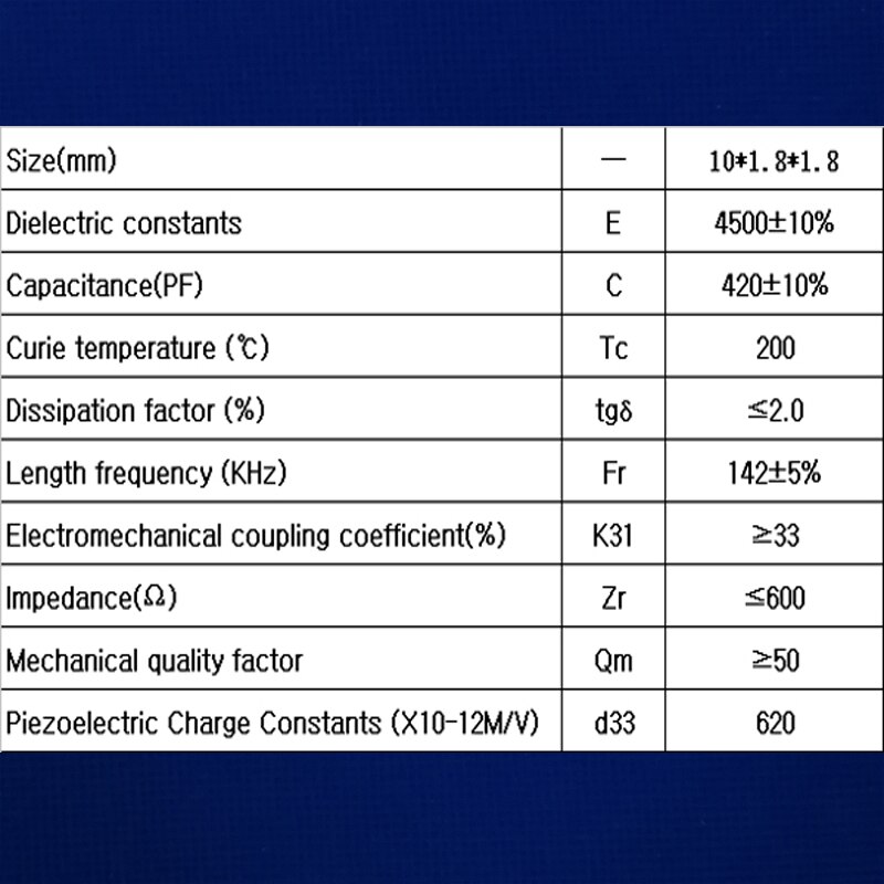 Piezoelectric Ceramic Plate Transducer 10*1.8*1.8 mm-PZT5X Ultrasonic Sensor Energy/Electricity harvesting Sheet Pressure Sheet