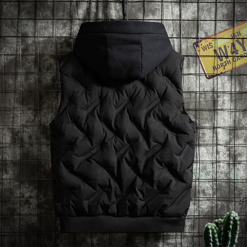 Vest Mannen Plus Size S-5XL Casual Winter Mouwloze Jas Mannelijke Hooded Dikke Warme Parka Jas Vest Mannen