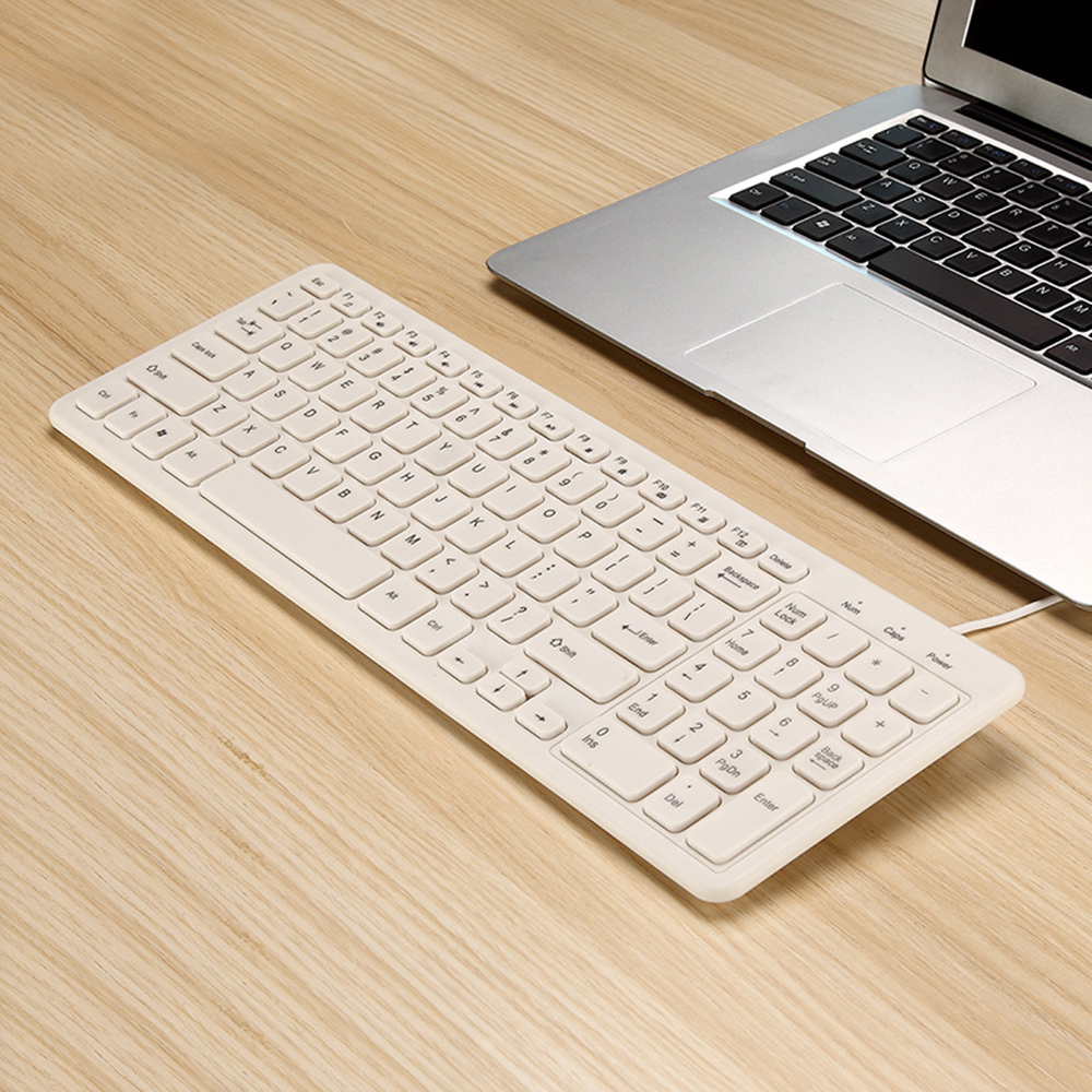 Domáca kancelária drôtová počítačová klávesnica myš combo ergonomická usb stolová klávesnica klasická univerzálna 96 klávesy pre pc notebook notebook: Biela klávesnica drôtová