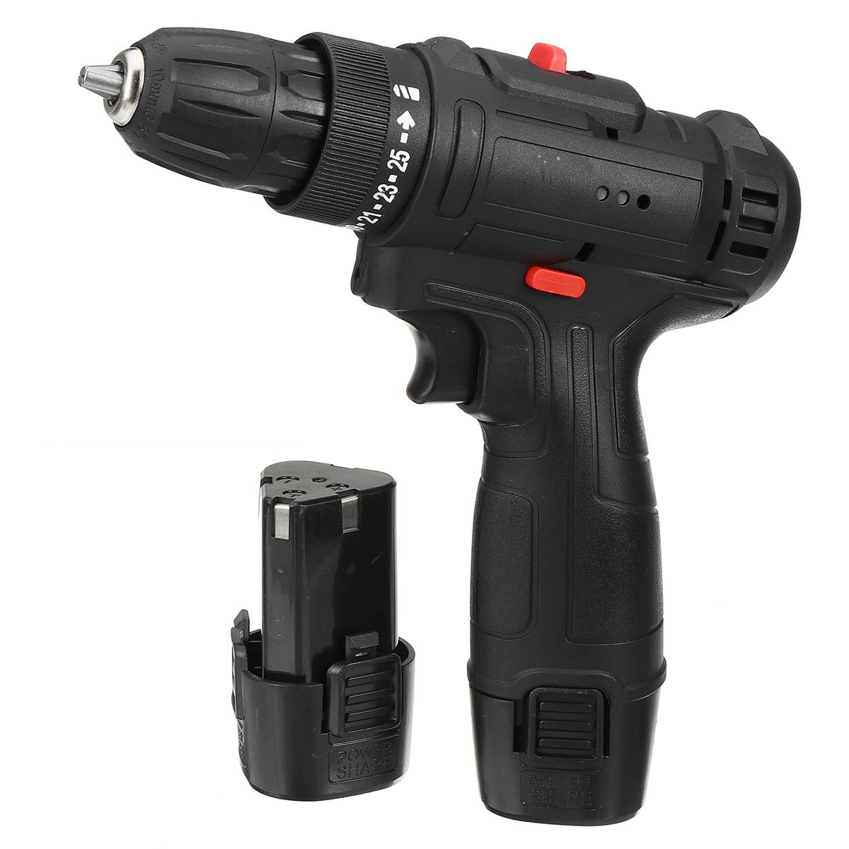 12V Electric Cordless Screwdriver With Battery Rechargeable Dual Speed Cordless Drill Screwdriver Hammer Impact Power Tools