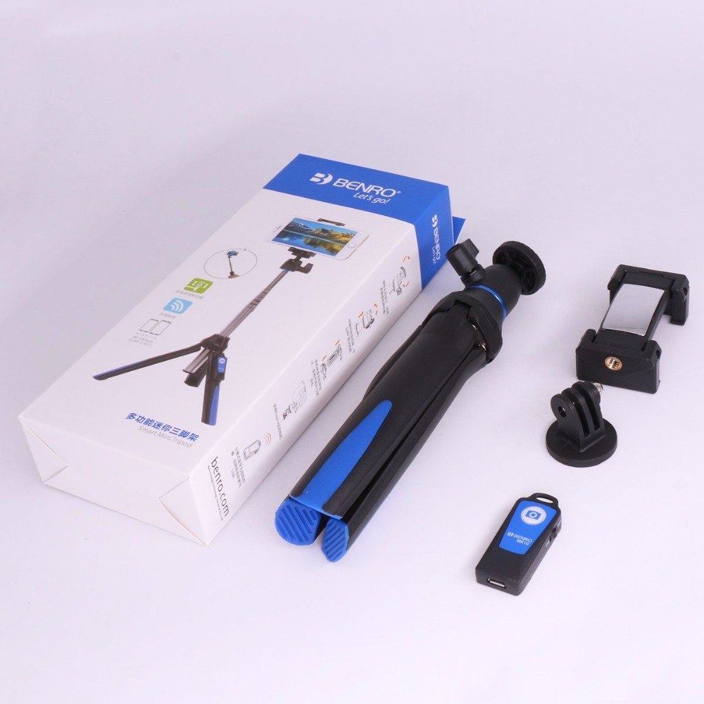 Benro MK10 Handheld & Statief Combo Selfie Stick Met Bluetooth Remote & Gopro Adapter Voor Iphone 7 8 Plus X samsung S10 Huawei Gopro
