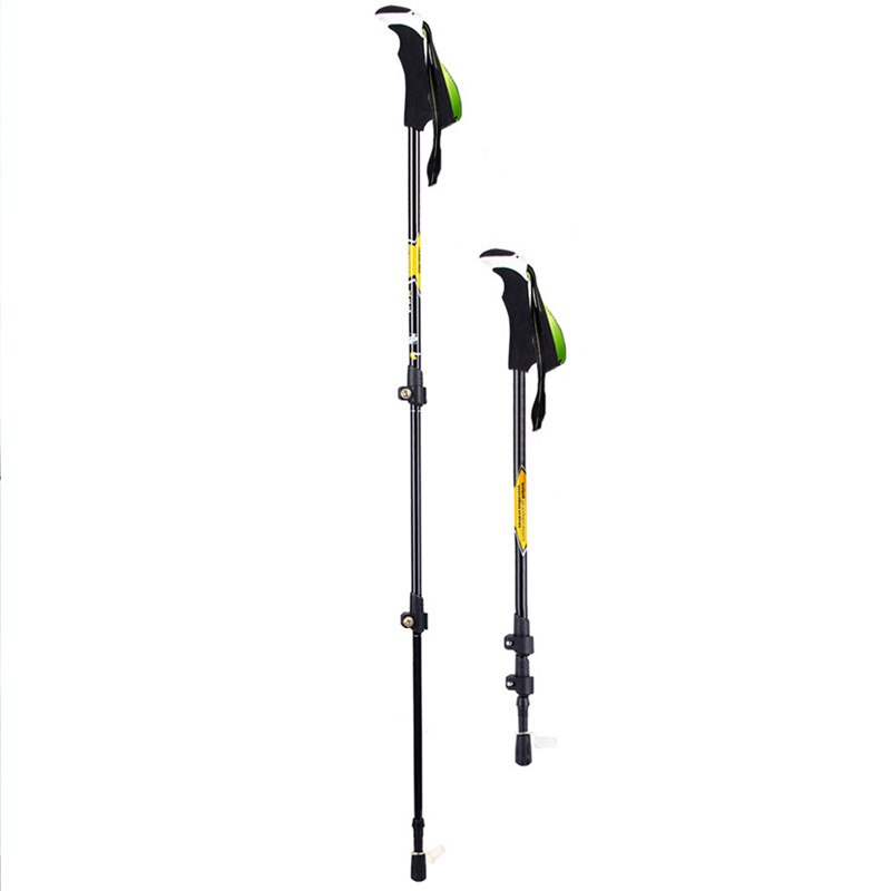 Ultralight Folding Walking Poles Carbon Fiber Trekking Poles carbon walking sticks with Tungsten Tips/Flip Locks: Yellow