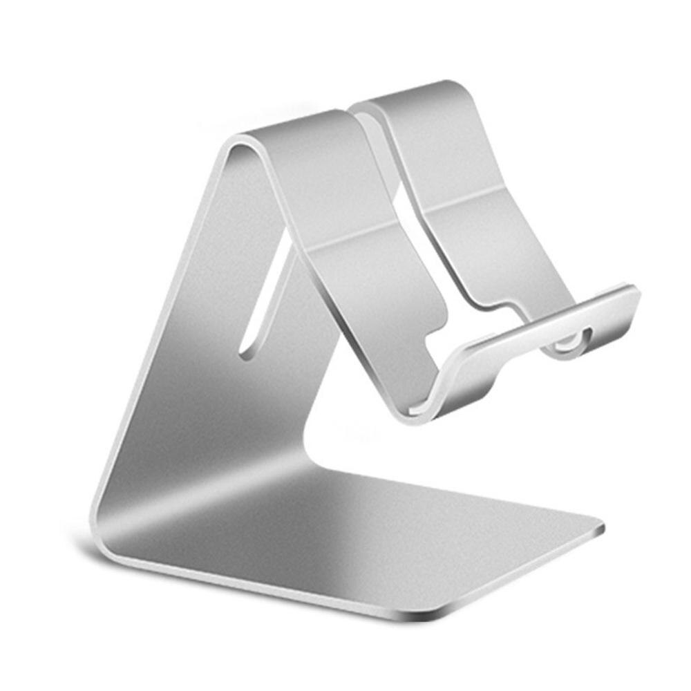 Suporte universal do telefone celular da liga de alumínio para o suporte do desktop do telefone do telefone para o ipad samsung iphone xiaomi suporte do telefone móvel: Prata