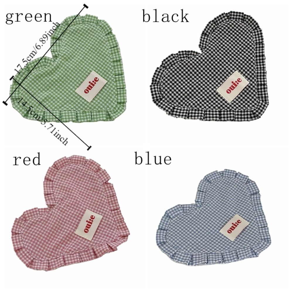 Keukenaccessoires INS Hartvormige geruite maaltijdmat Katoen Leuke kommatten Draagbare delicate isolatie Pad Mat Woondecoratie