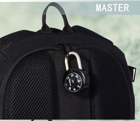 Master Lock High Safety Portable Combination Padlock Cabinet Storage Units Lock Luggage Backpack Lock: black