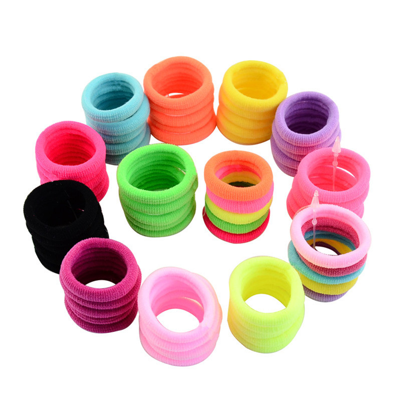 10 stks/partij Haaraccessoires Meisjes Kids Candy Kleur Elastische Haarbanden De Paardenstaart Houder Rubber Band Boutique Haar Tie 13 kleuren