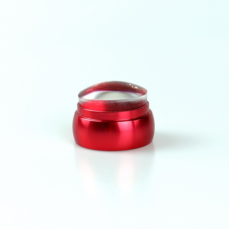 Transparent Head Nail Stamper Scraper Set Silicone Stamper for Nail Art Stamping Plate Template Stamp Tools: Red