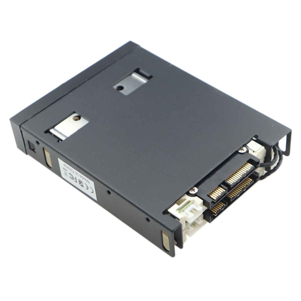 Zeadow Full Metal 2 Bay 2.5 Inch SATA HDD SSD Mobile Rack Enclosure With Power Data Cables For 3.5" Floppy Drive Bay Swap