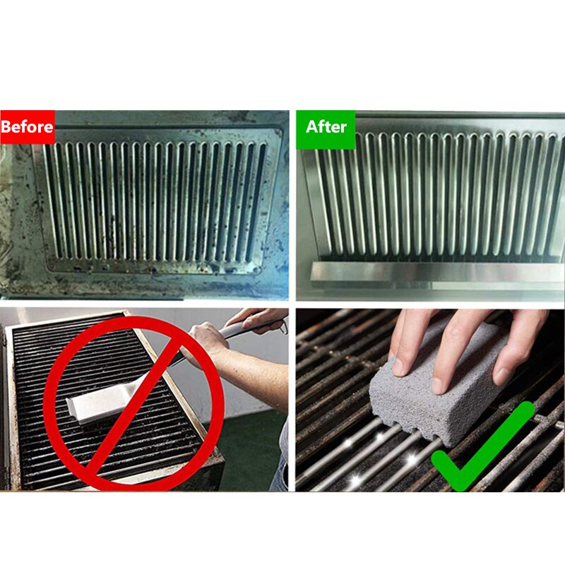 2Pcs BBQ Grill Cleaning Brick Block Barbecue Cleaning Stone BBQ Racks Stains Grease Cleaner BBQ Tools Kitchen Decorates Gadgets