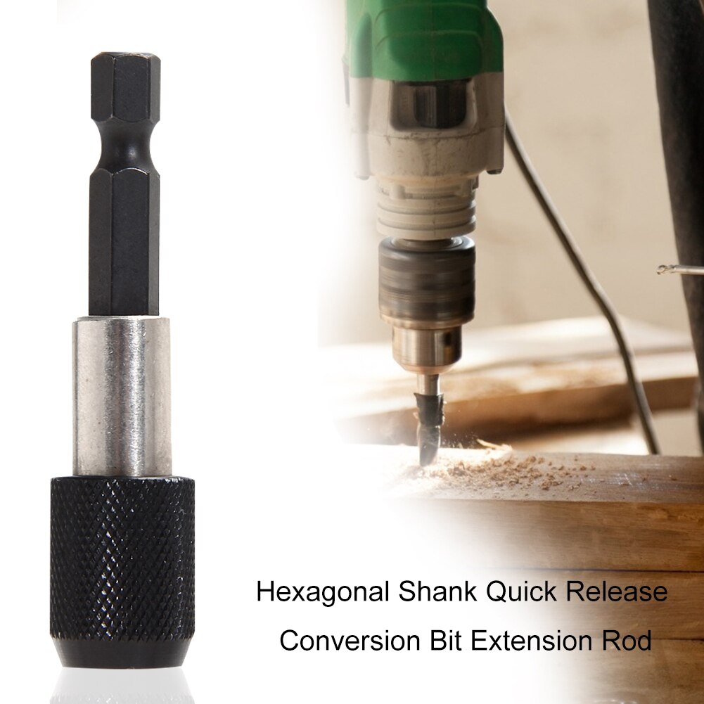 1/4 inch Hex Shank Quick Release Screwdriver Magnetic Bit Holder Self-Locking Connecting Rod Extension Bar