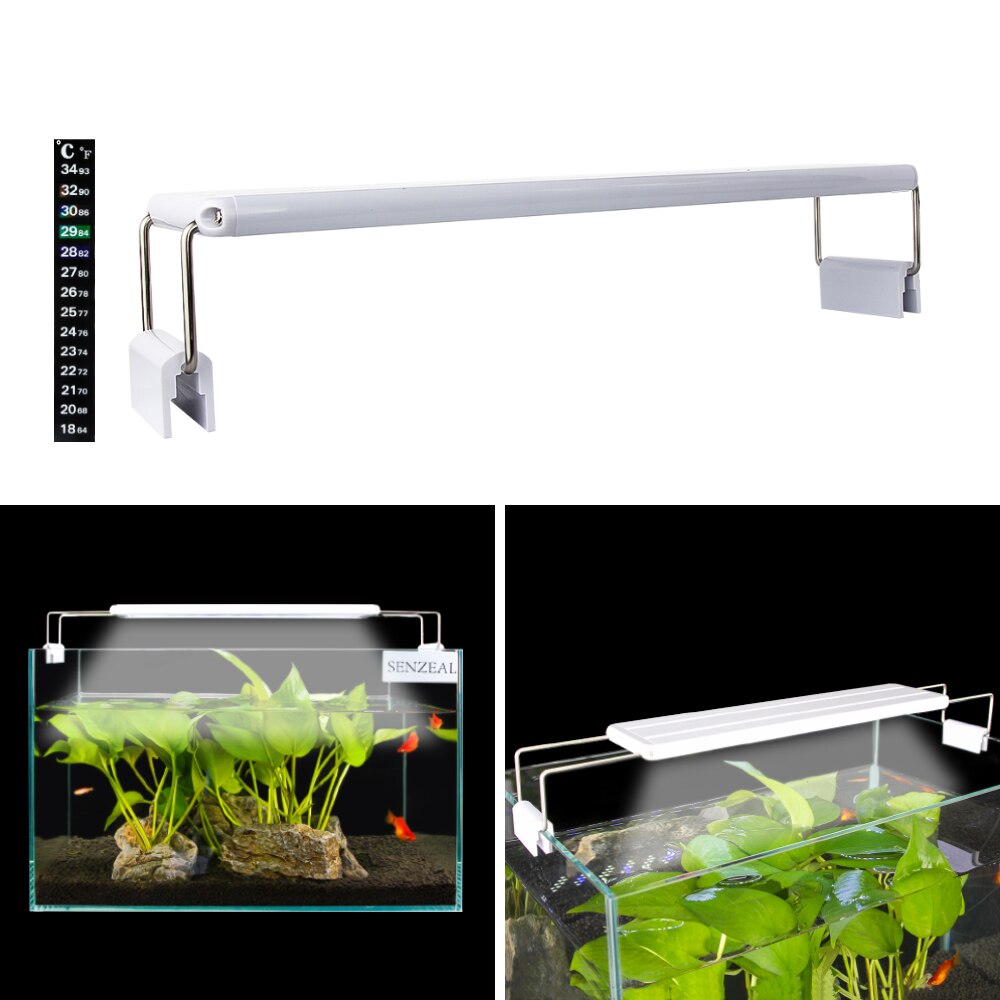 Akvarium led lys utvidbart slankt, dimbart clip-on akvarie lys 5w/6w/8w/10w/11w/13w/16w/20w fisketank led lampe belysning