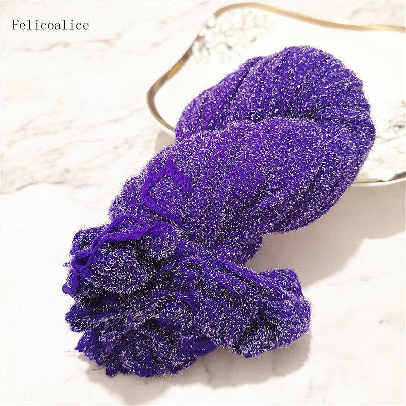 2pcs Silver Nylon Stocking Flowers Material DIY High-density Silk Stocking Making Simulation Flowers Handmade Ronde Flower: 2 Pieces Purple