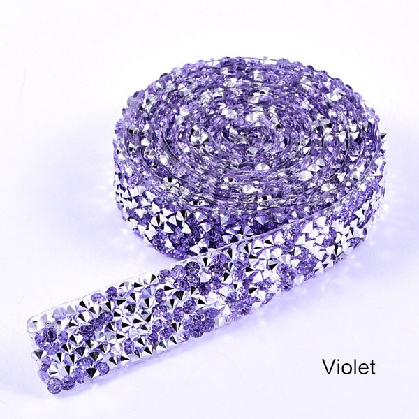 1 Yard/Lot Breedte 15 M Vele Kleuren Steentjes Banding Kristal Zilveren Steentjes Trim Banding Riem Rhinestones Trimmen Diy b3838: Violet