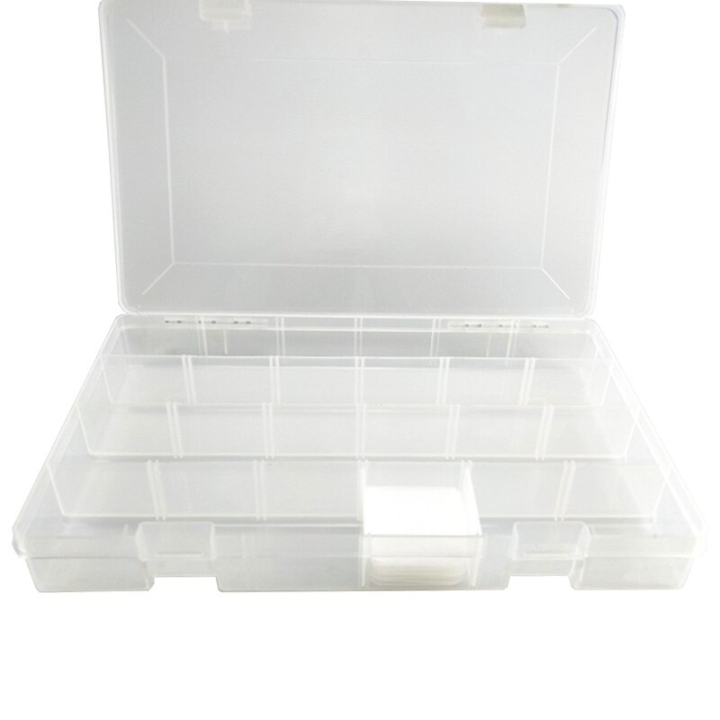 2 Size Fishing lure box Single Layer DIY Fishing Tackle Box Large Capacity Fishing Lure Storage Box Case B284: white large 35x22x5