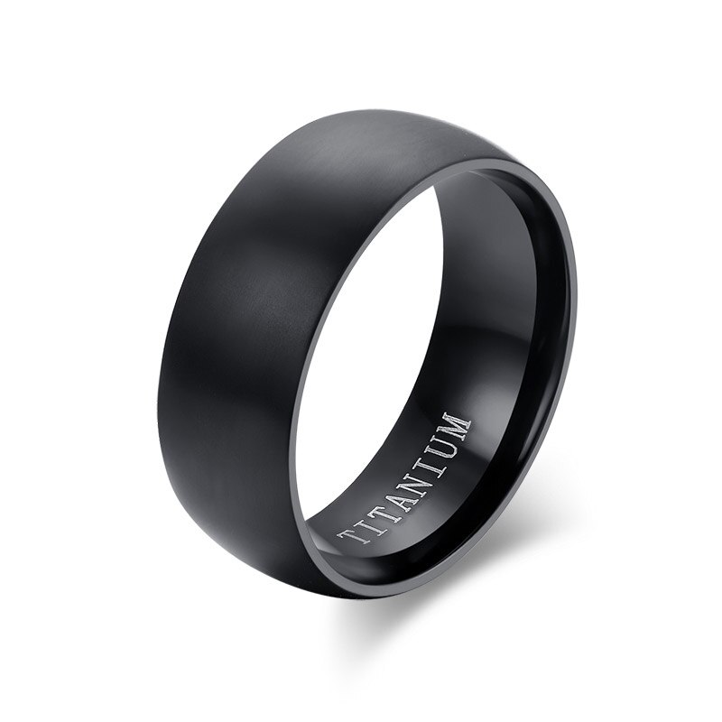 Mænds sort titanium ring mat færdig klassisk forlovelses anel smykker til mandlige bryllupsbånd: 10