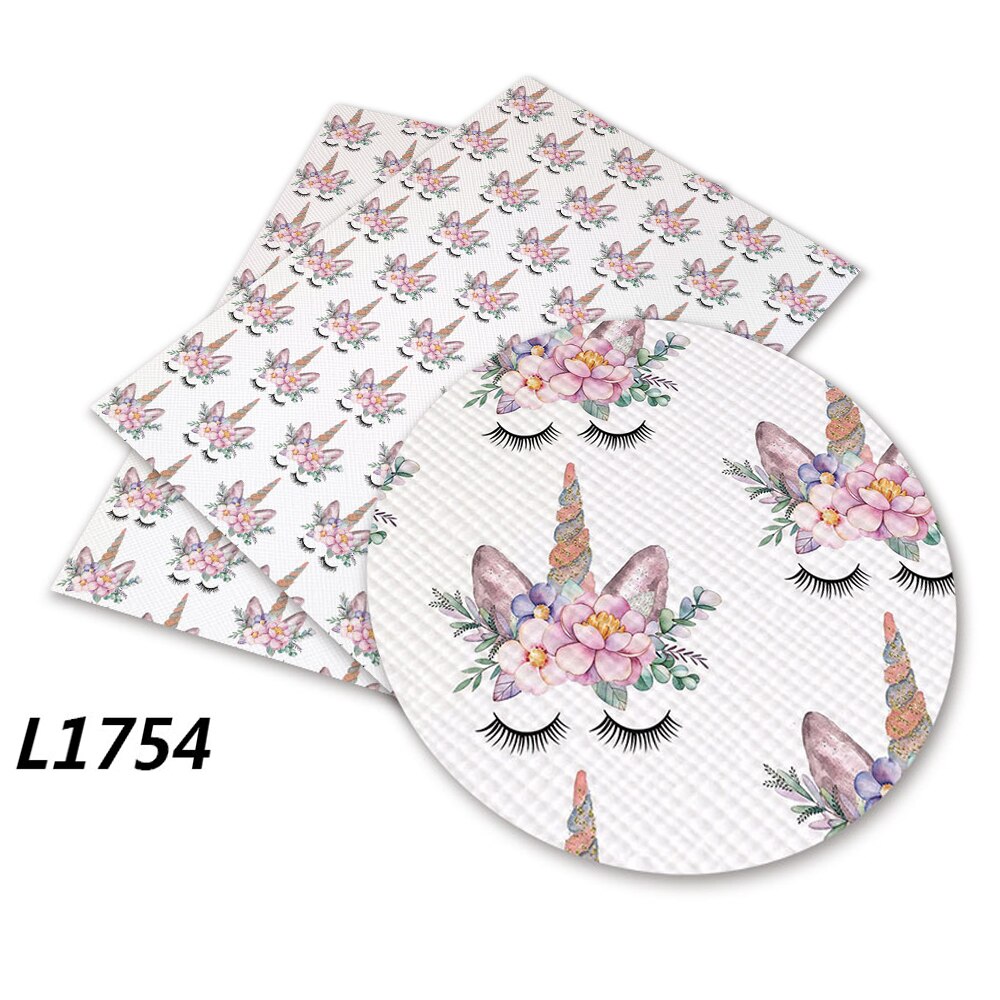 Pysseltillbehör 30 cm x 136 cm enhörningen tryckta konstläderlakan för bågar material dekoration . l1751-1755