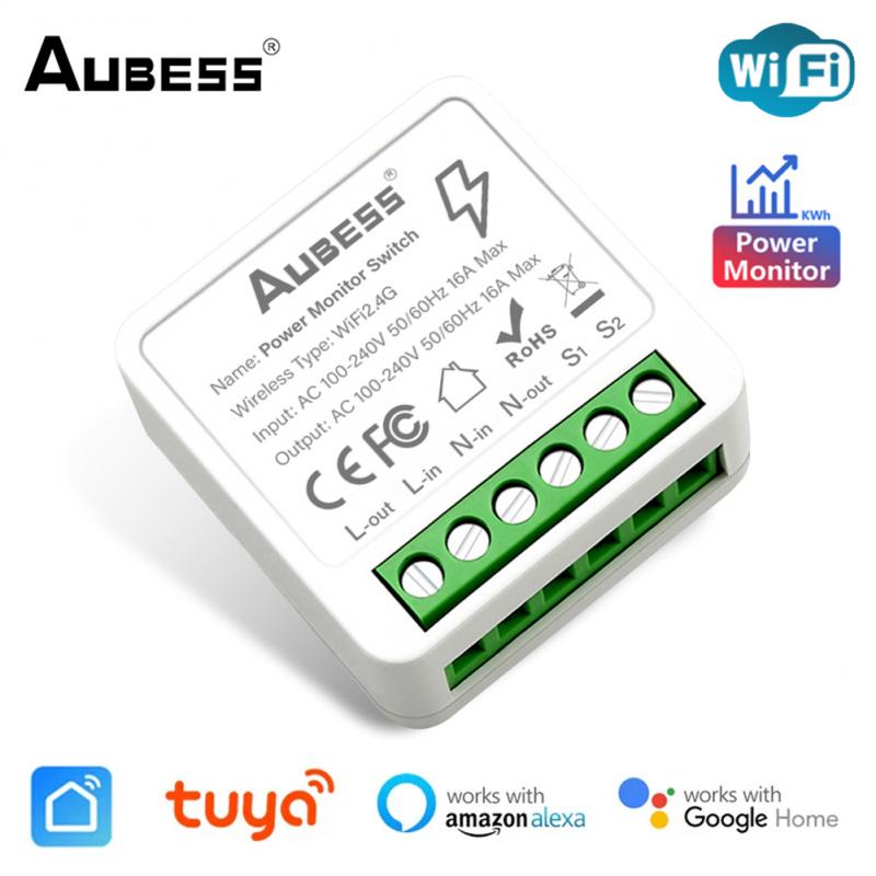 Tuya Smart przełącznik WiFi z monitora energii 16A 2-sposób sterowania przełącznik Mini wyłącznik inteligentne życie kontroli dla Alexa Google Home Alice: Bundle2