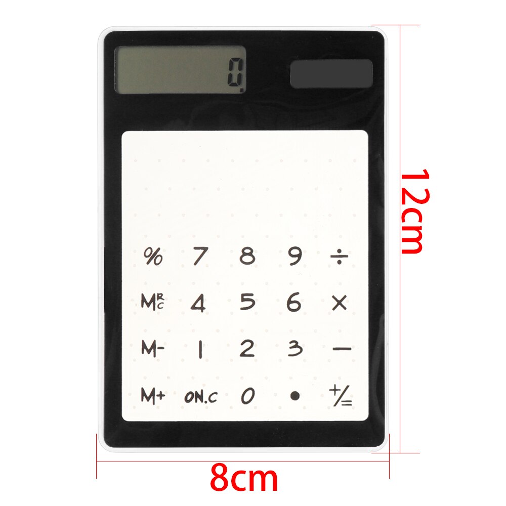LCD 8 Digit Transparent Solar Calculator Ultra-thin Touch Screen Solar Computer Solar Mini Calculator Office Supplies
