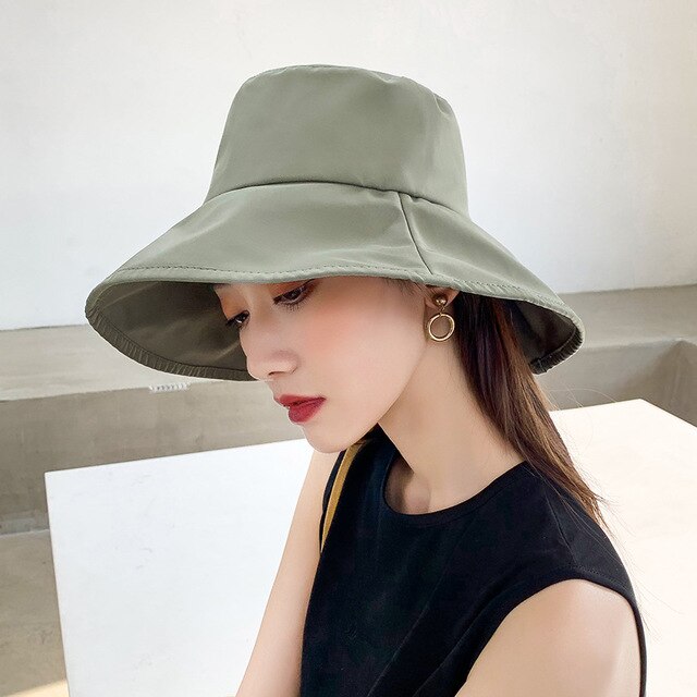 Bucket Hat - Damen Sommerhut - Casual Outdoor Sport - Breiter Rand Sonnenhut: Grün
