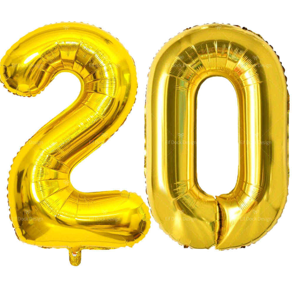 Globos dorados grandes de 40 pulgadas 10 20 30 40 50 60 70 80 90 años suministros de decoración de aniversario de cumpleaños para adultos globo dorado
