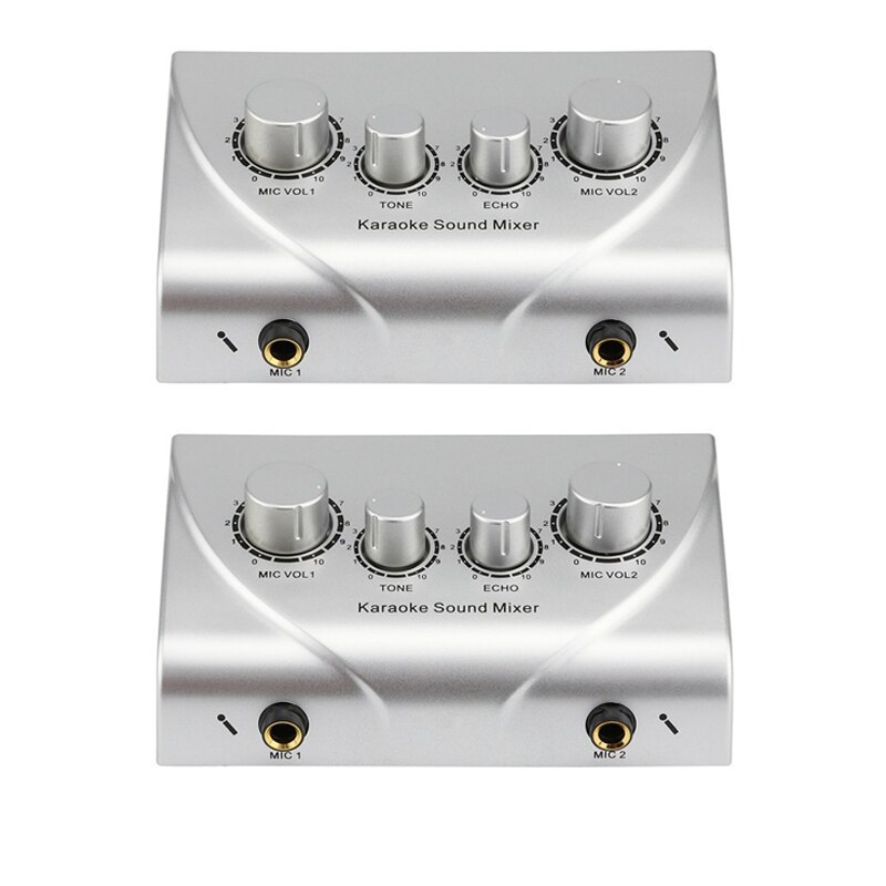 Karaoke Machine Sound Mixer Echo Mixer Digital Audio Sound Audio System Devices Silver