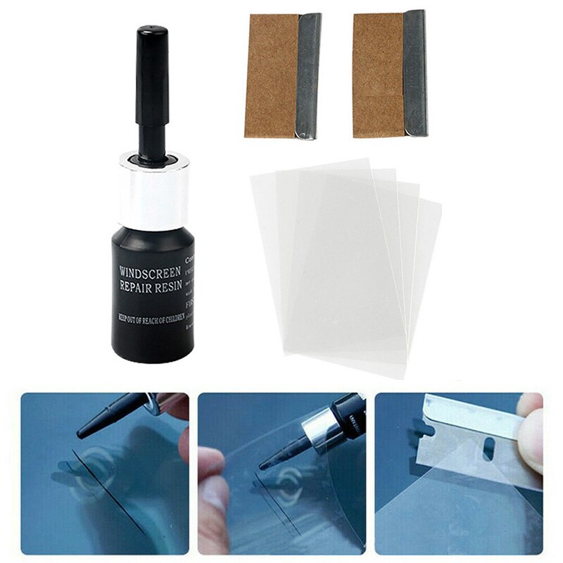 Glass Nano Repair Fluid Car Window Glass Crack Chip Restore Tool Kit For Traffic Accidents/ Collisions/ Bumps/ Blows Damage