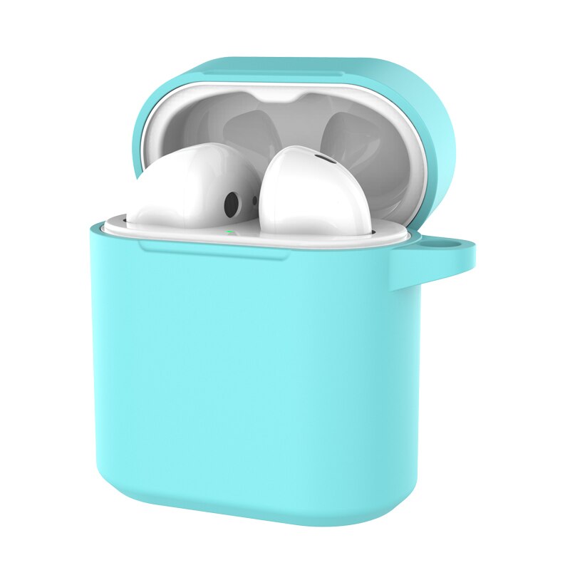 Pokrywa silikonowa etui na słuchawki do Huawei Honor FlyPods Fly Pods Pro futerały ochronne do Freebuds 2 Pro karabińczyk metalowy haczyk: Green