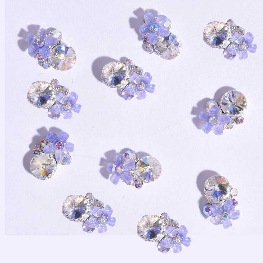 10Pcs Nail Crystals Rhinestones Nail Legering Gems Juwelen Stones Voor 3D Nagels Art Decoratie Nail Art Supplies Manicure Sieraden