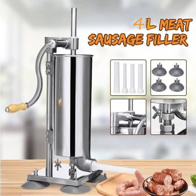 Hand Wurst Füller Edelstahl Wurst Füllung Maschine Salami Fleisch Werkzeug Wurst Spritze Hersteller Küche Werkzeuge HWC