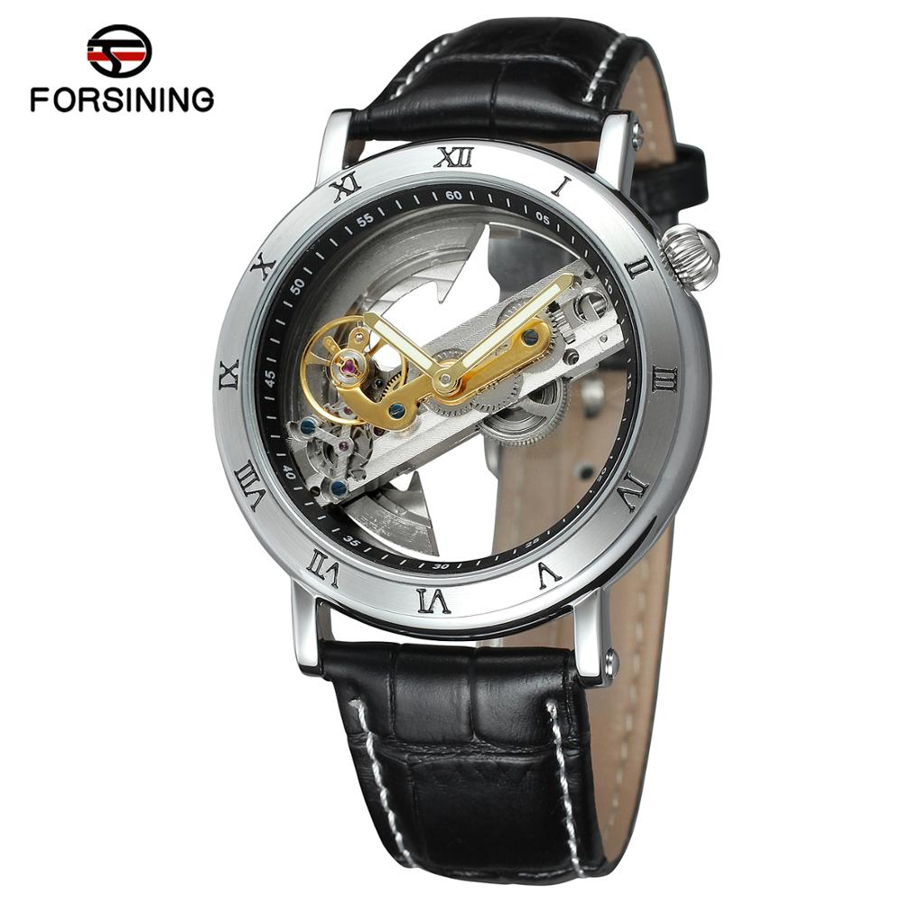 FORSINING Goud Holle Automatische Mechanische Horloges Mannen Luxe Staal Vintage Skeleton Horloge Klok relogio masculino hodinky: Typr 2