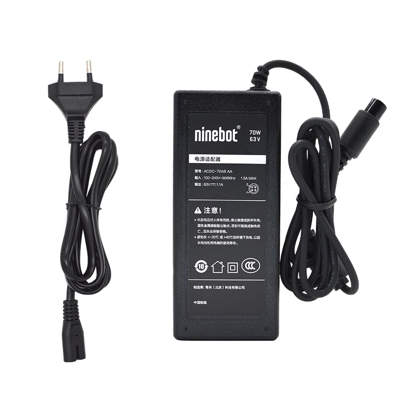 Oplader til ninebot mini s pro selvbalancerende scooter 63v 1.1a 70w adapter tilbehør: Eu-standard