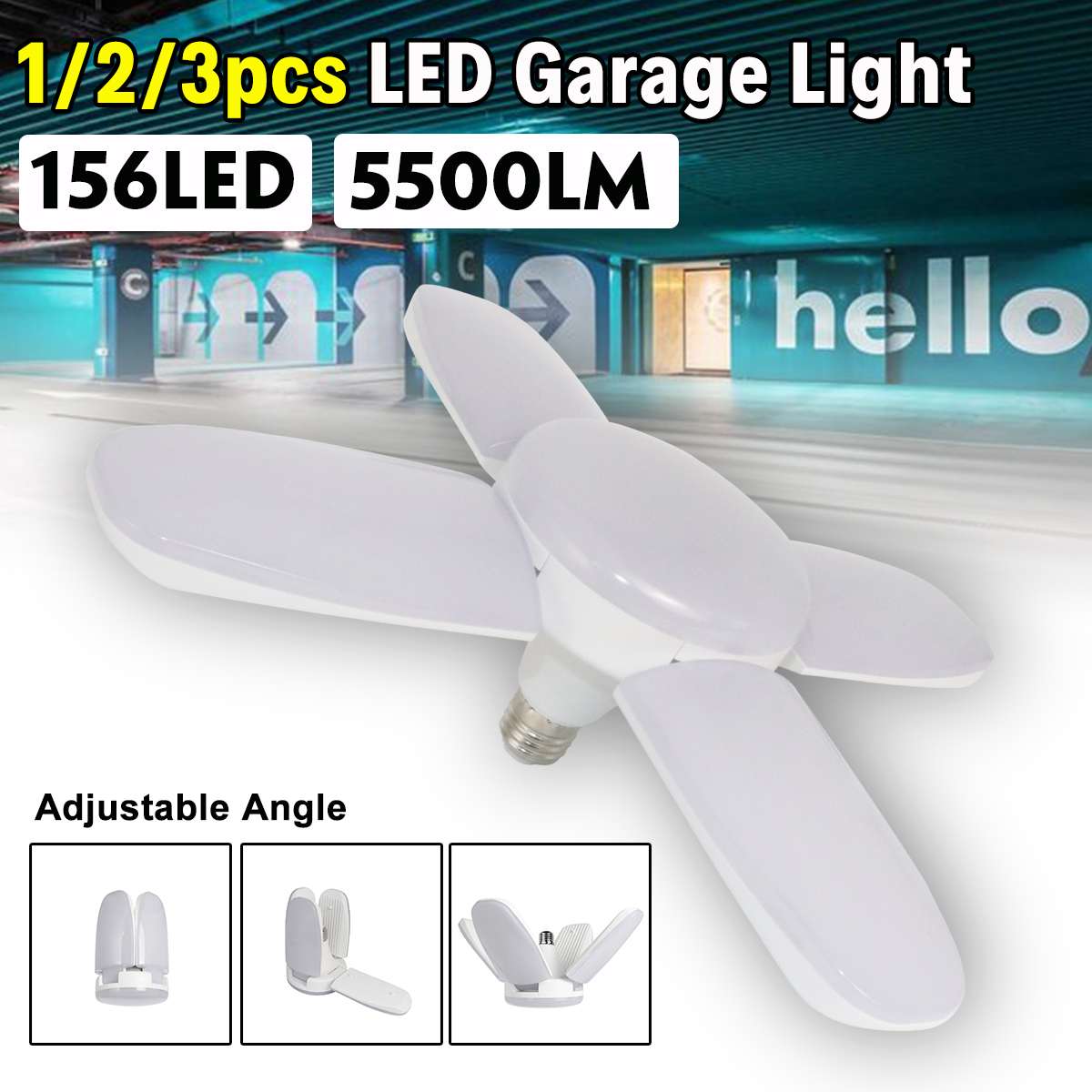 156 stk led deformerbar garagelampe 60w e27 85-265v 5600lm loftslampe til garage/loft/kælder/hjem led lampe