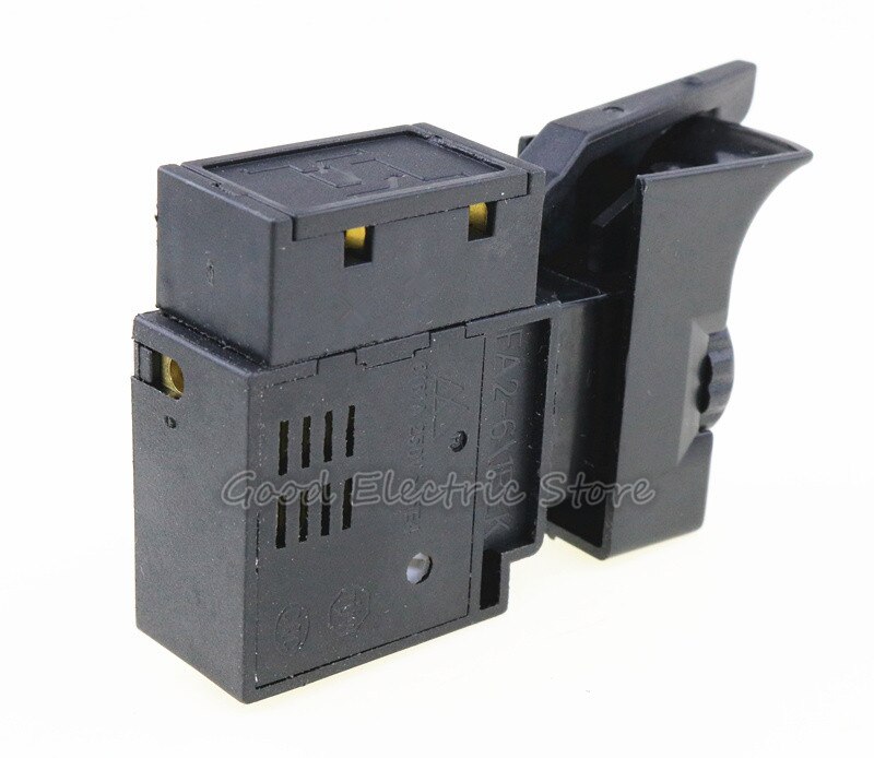 1 stk  fa2-6/1 bek sort 6a 250v 5 e 4 lås på el-værktøj elektrisk borehastighedskontrol udløserknap switch gammel stil