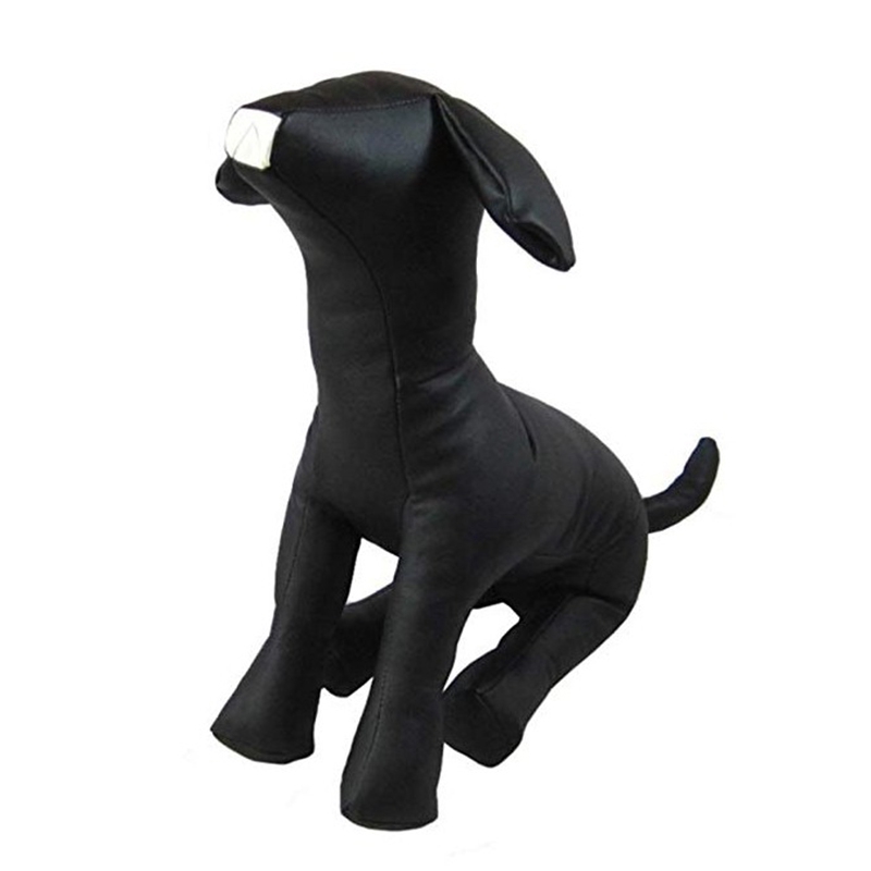 Leather Dog Mannequins Standing Position Dog Models Toys Pet Animal Shop Display Mannequin: Black  L