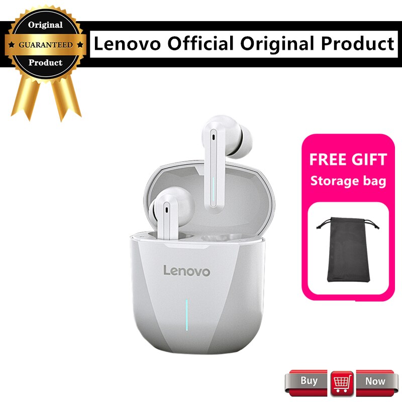 Lenovo XG01 słuchawki douszne 50ms niskie opóźnienie TWS słuchawki Bluetooth z mikrofonem słuchawki bezprzewodowe HiFi ipx5 wodoodporne słuchawki douszne: XG01 white1 bag1