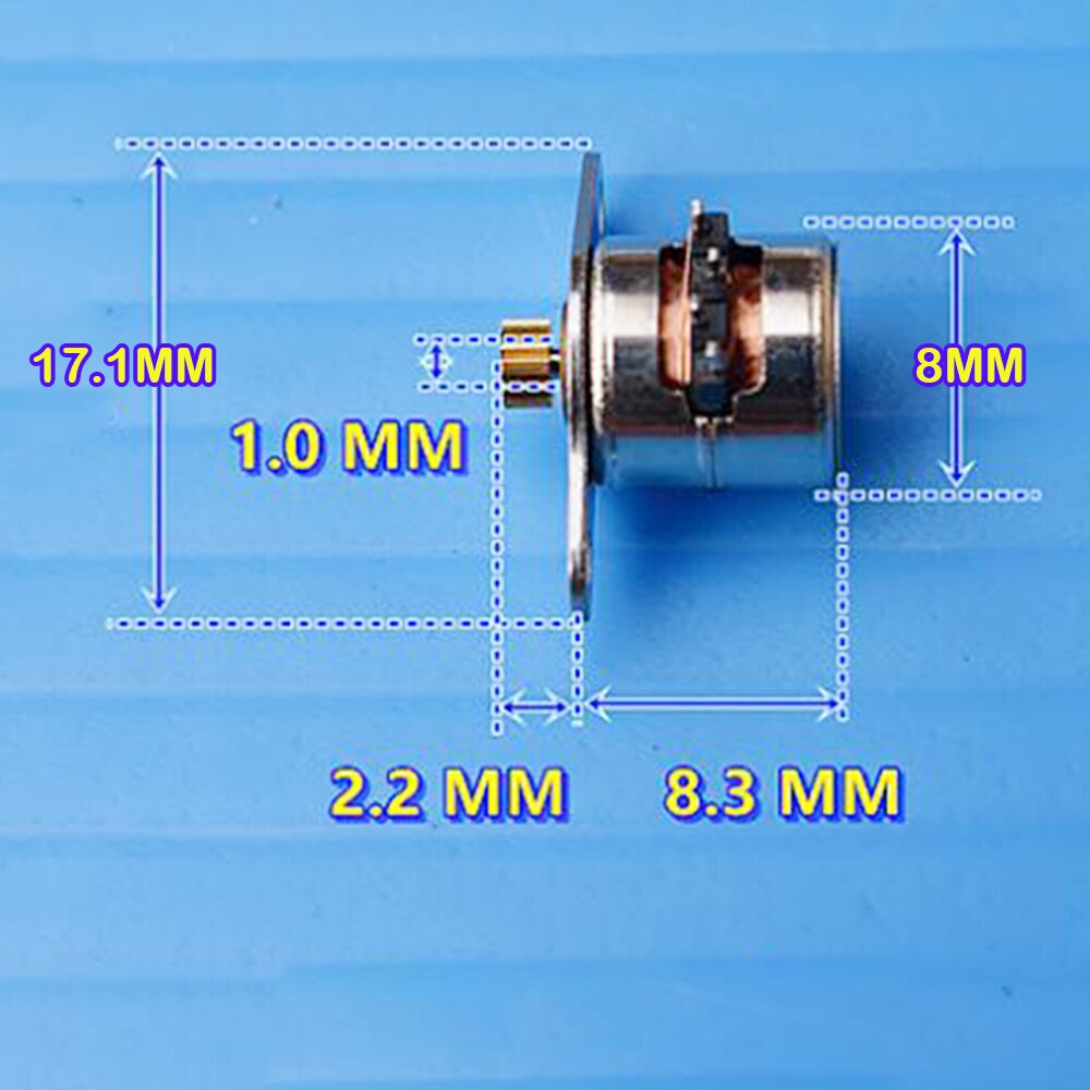 5Pcs Mini 8mm Stepper Motor Micro Two-phase Four-wire Stepping Motor Small Shaft Diameter 1mm with Metal Gear Diy Accessories