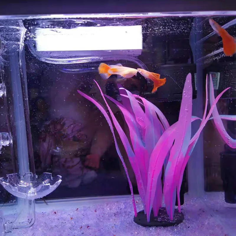 Decoración de acuario de Kelp Artificial, plantas acuáticas, césped acuático, adornos para pecera, accesorios de paisaje subacuático