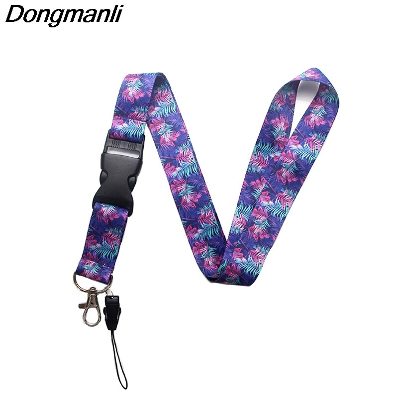 PC204 di Modo viola foglie keychain della cordicella ID distintivo Cordini/Corda Del Telefono mobile/Chiave Cordino Al Collo Cinghie Accessori