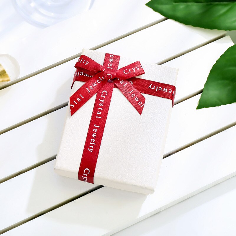 1 sztuk naszyjnik biżuteria wyświetlacz pudełko z biżuterią prezent na walentynki schowek prezent papier pudełko: creamy-biały