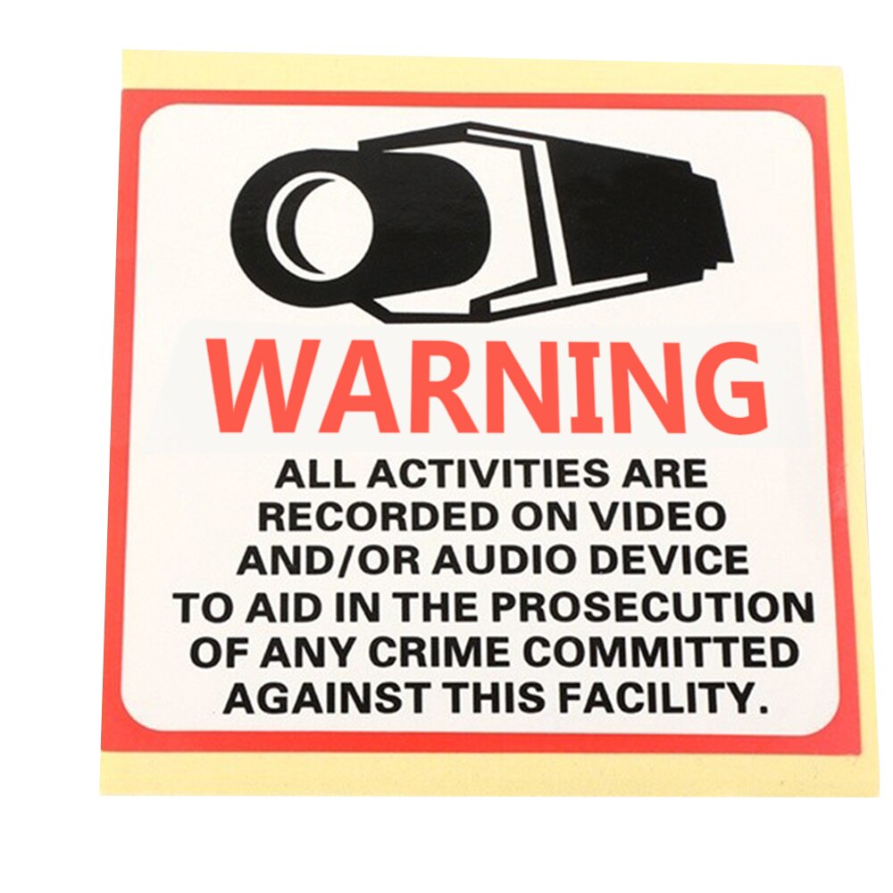 4 stks/partij 80*80mm Decal Sticker Waarschuwing Board 24HR CCTV Camera Beveiliging Waterdichte Camera Alarm Sticker Waarschuwing Decal borden