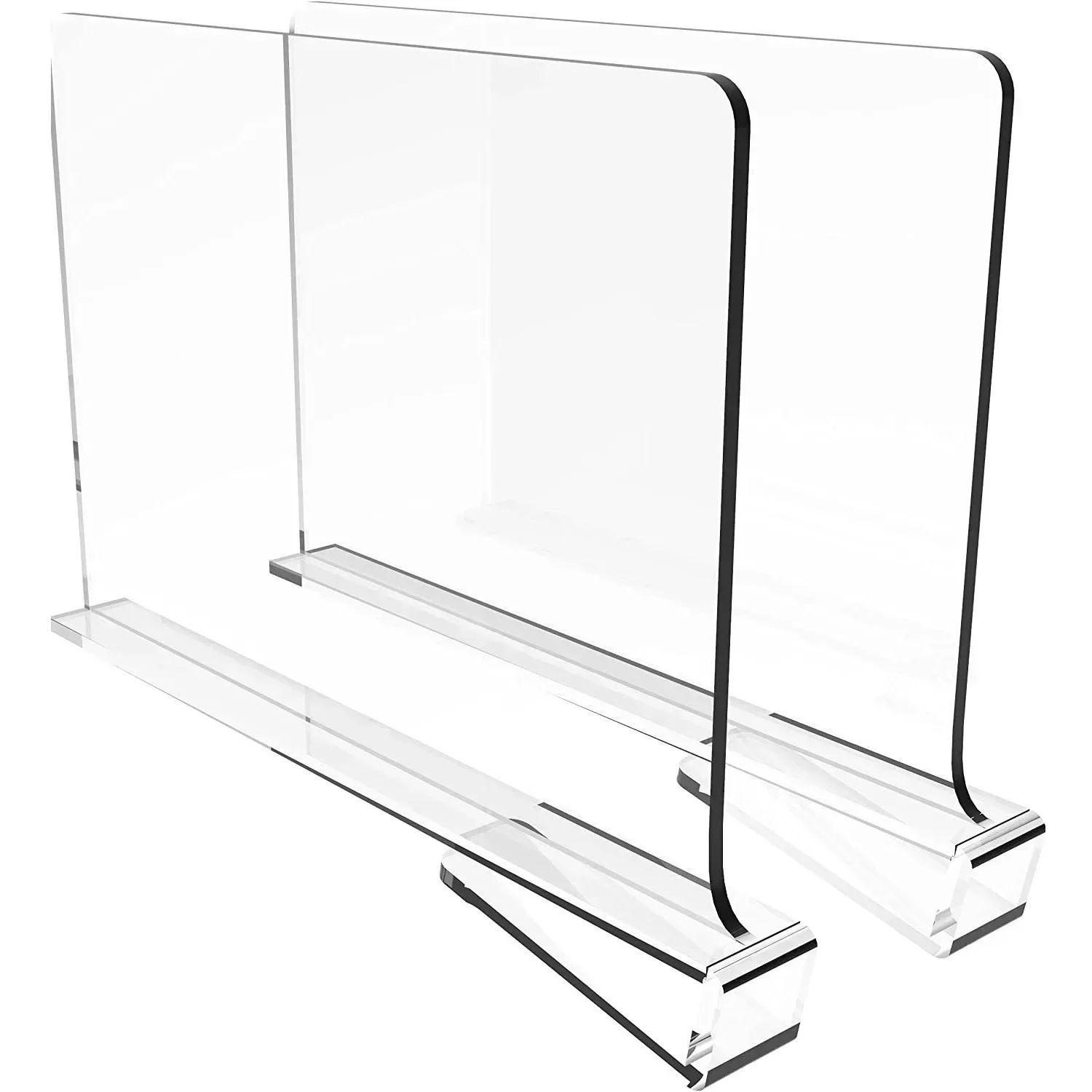 Divisor de estante de armário acrílico transparente, uso doméstico, prateleira de guarda-roupa, defletor, organizador de armazenamento de mercadorias: Preto