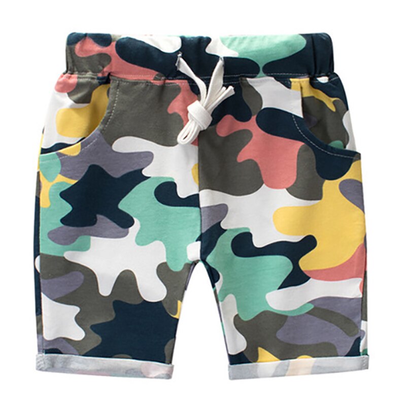 Baby boys kamouflageshorts sommar bomullsbyxor för barn army coola byxor barn lösa sport camo shorts träningsbyxor: Mång / 3t