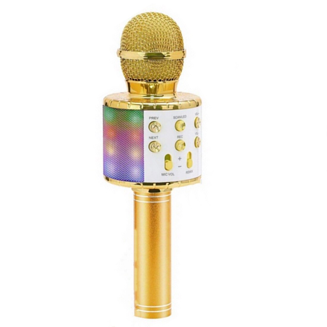 WS858 Senza Fili Bluetooth Microfono karaoke Microfono A Condensatore Professionale Microfono Radio studio di Registrazione Mic con la Luce del portato: oro Upgraded