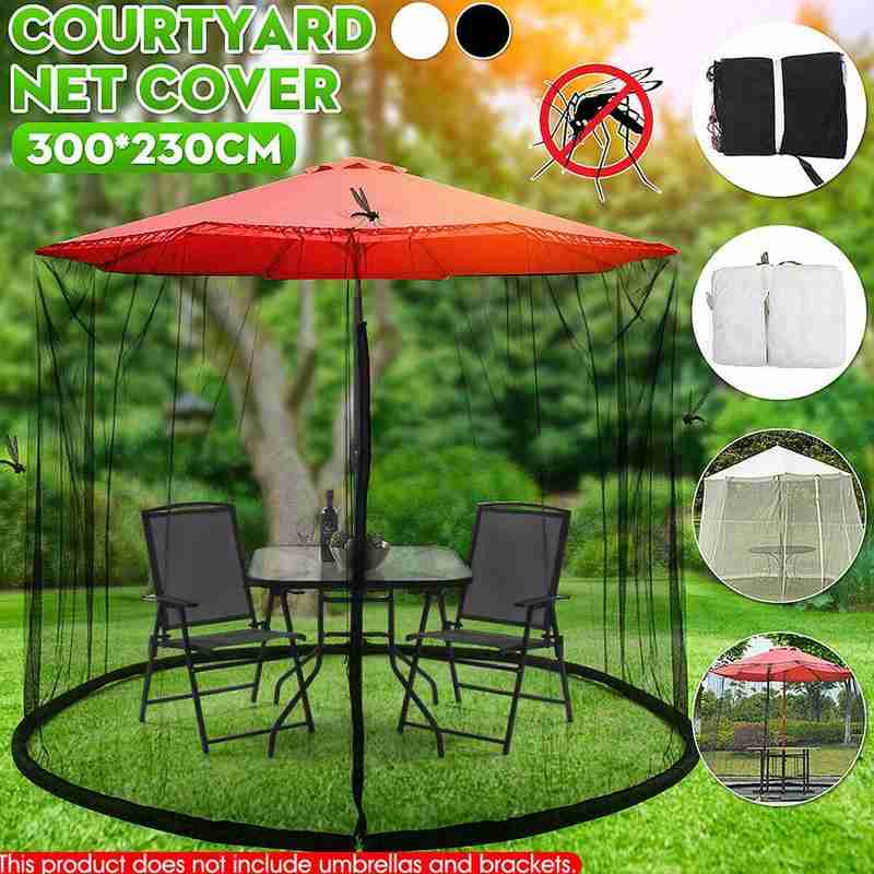 Mosquito Net Outdoor Patio Umbrella Net Cover Roman Free Installation Anti-mosquito Umbrella Umbrella Straight X2B9