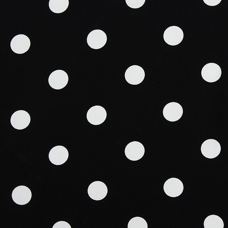 Soft Black and White Polka Dot Chiffon Dress Fabric by the Meter