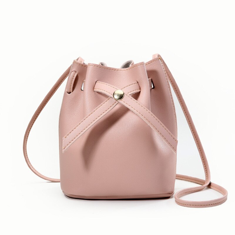 Casual Vrouwen Emmer Schoudertas Handtas Pu Lederen Grote Capaciteit Crossbody Tas Vrouwen Schoudertassen: pink