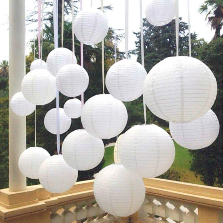 Lâmpada de papel lanterna de papel chinesa, 20 tamanhos (6 &quot;, 15&quot;-16 &quot;40cm), decoração de casamento, cores brancas para festa, decoração de casamento