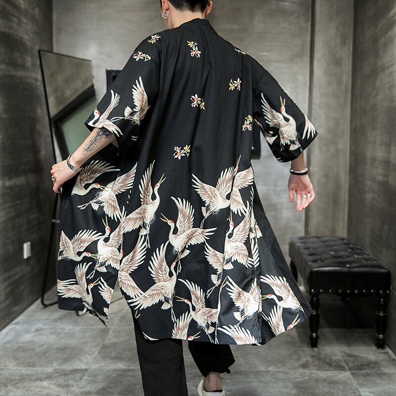 Plus Size Yukata haori men Japanese Long kimono cardigan men samurai costume clothing kimono jacket mens kimono yukata haori