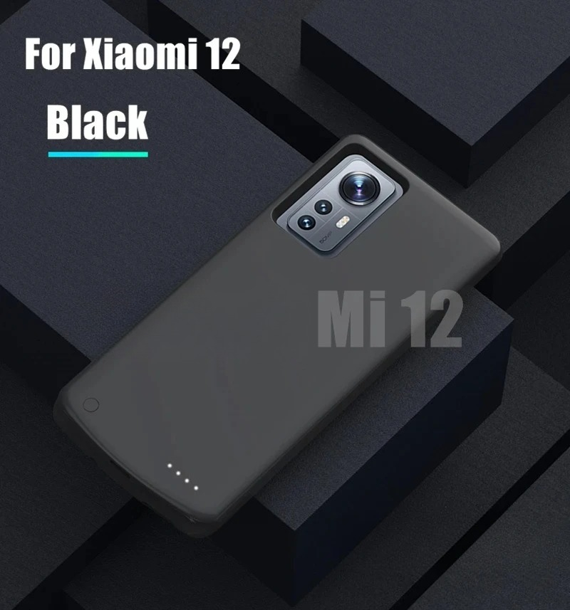 Energie Bank Abdeckung Für Xiaomi Mi 12 Profi Externe Batterie Fällen 10000 mAh Tragbare Powerbank Abdeckung Für Xiaomi 12 12X Ladung fallen: Dunkelrot